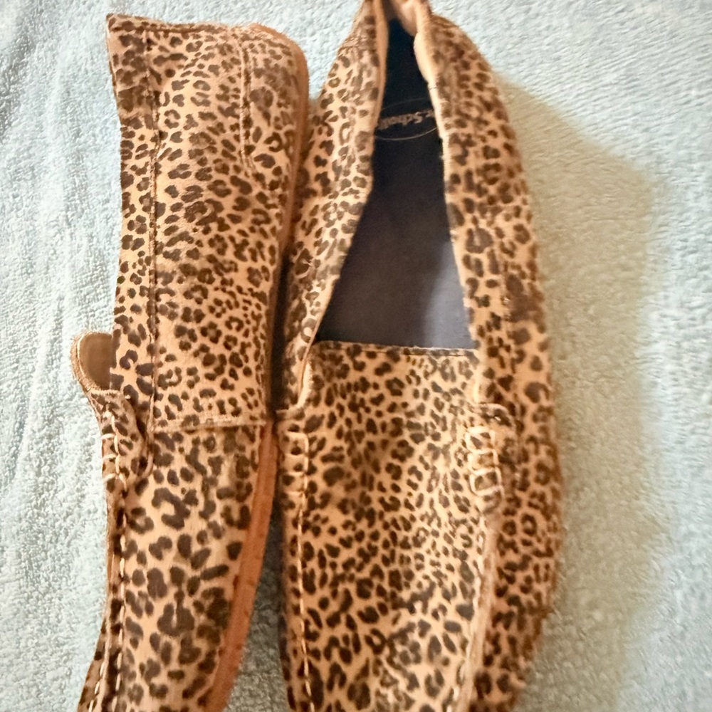 Hush Puppies Leopard-Print Slip Ons in Brown and Black